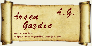 Arsen Gazdić vizit kartica